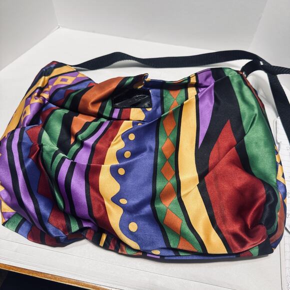 Sharif Couture Silk Bag Purse colorful vintage 90s shoulder rainbow - Picture 4 of 7